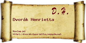 Dvorák Henrietta névjegykártya