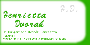 henrietta dvorak business card